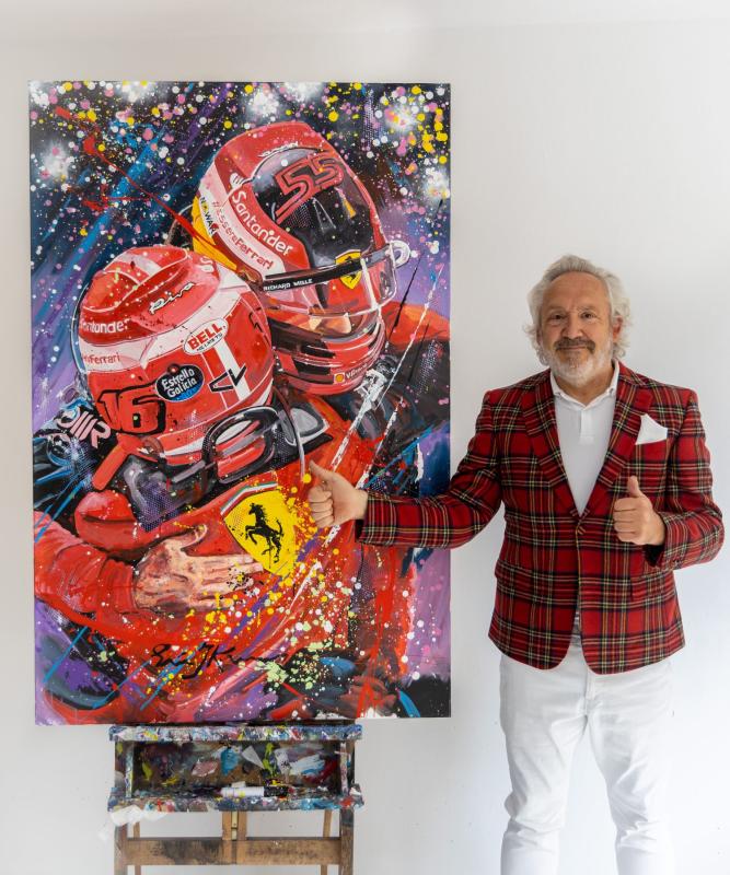 Charles Leclerc and Carlos Sainz | Victory Bahrain 1-2 | Framed Giclee