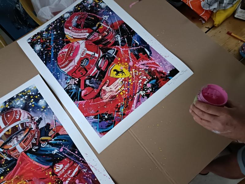 Charles Leclerc and Carlos Sainz | Victory Bahrain 1-2 | Framed Giclee