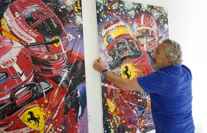 Charles Leclerc and Carlos Sainz | Victory Bahrain 1-2 | Framed Giclee